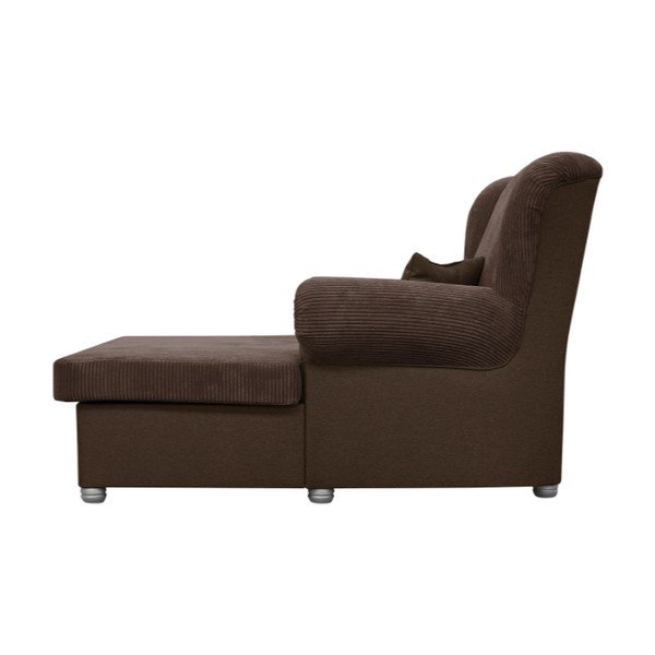 Șezlong maro închis cu tapițerie din catifea reiată Lord – Ropez-image-3