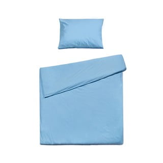 Lenjerie de pat din bumbac pentru o persoană Bonami Selection, 140 x 200 cm, albastru azuriu