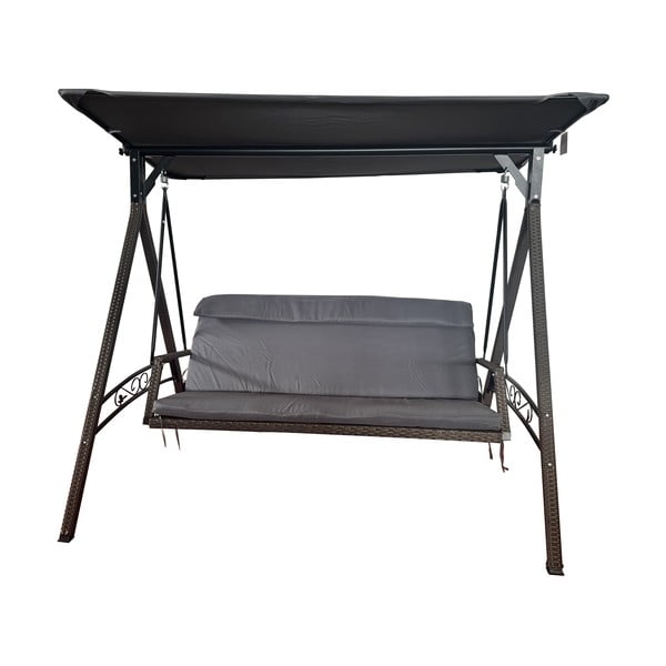 Balansoar de grădină gri din ratan artificial Rattan – Rojaplast