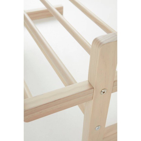 Cuier de perete în culoare naturală deschisă cu raft din lemn de pin 70 cm Eddison – Jotex-image-4