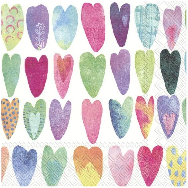 Șervețele din hârtie 20 buc. Rainbow Hearts - IHR