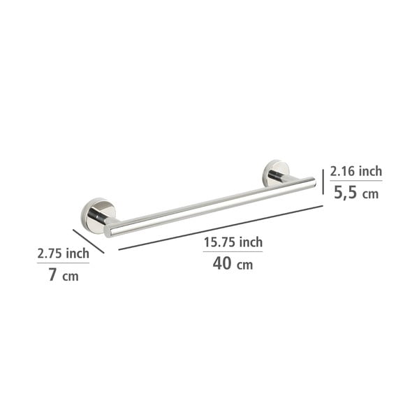 Suport pentru prosoape argintiu lucios de montat pe perete din oțel inoxidabil Bosio – Wenko-image-4