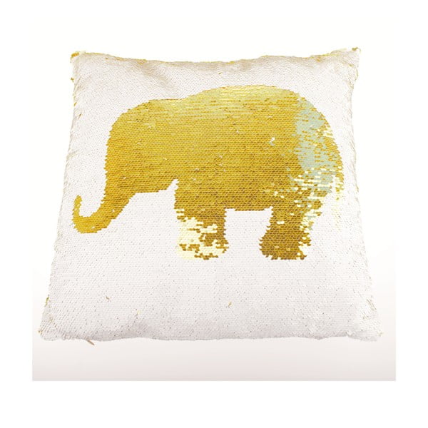 Pernă decorativă cu paiete Dakls Elephant Amarillo, 40 x 40 cm
