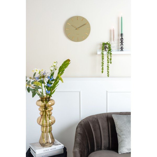 Ceas de perete Karlsson Charm, ø 30 cm, verde măsliniu-image-1