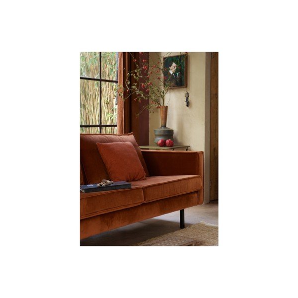 Canapea cu husă din catifea BePureHome Rodeo, portocaliu, 190 cm-image-4