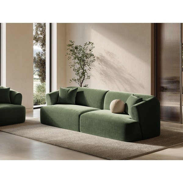 Canapea verde cu tapițerie din catifea 255 cm Campi – Cosmopolitan Design-image-1