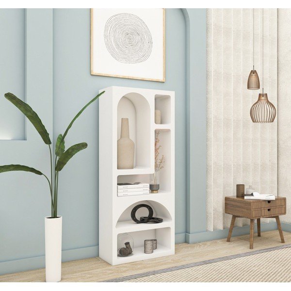 Bibliotecă albă 60x150 cm Lorin – Kalune Design-image-4