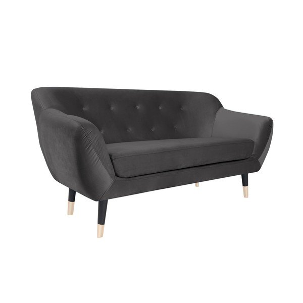 Canapea Mazzini Sofas AMELIE cu picioare negre, gri, 158 cm-image-2