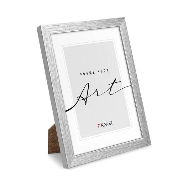 Ramă foto argintie cu picior de susținere/de agățat 20x26 cm – knor
