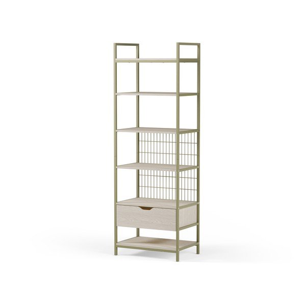 Bibliotecă verde din oțel 60x179,5x40 cm Amara – Marckeric-image-3