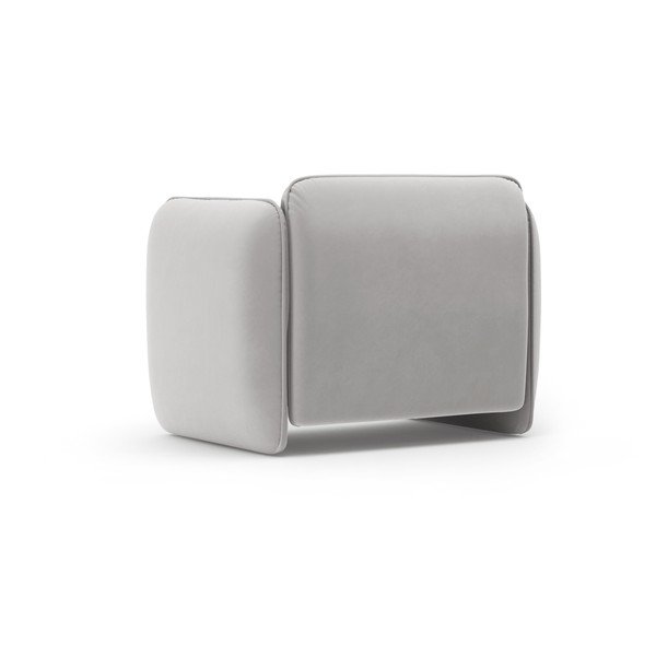 Fotoliu gri deschis cu tapițerie din catifea Georgia – Micadoni -image-3