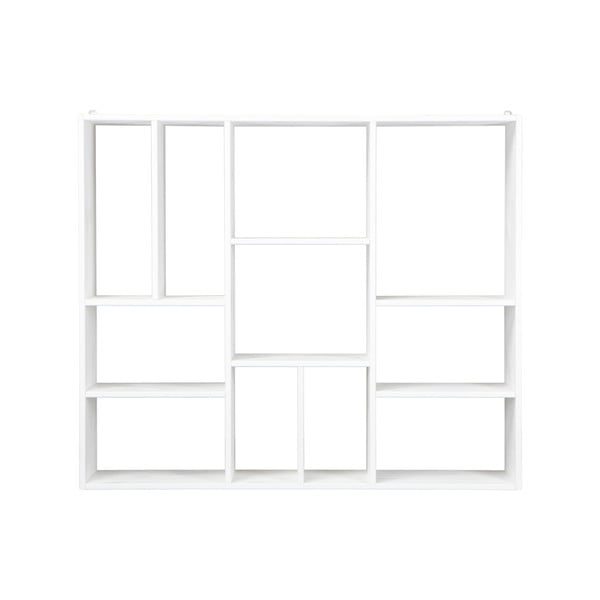 Bibliotecă de perete albă din lemn masiv de pin 110x94 cm – vtwonen