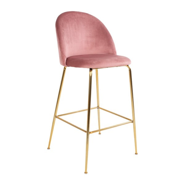 Set 2 scaune bar tapițate House Nordic Lausanne, roz-arămiu