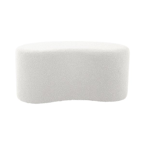 Taburet alb cu tapițerie din țesătură bouclé Ada – Leitmotiv-image-2