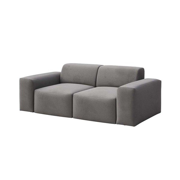 Canapea gri cu tapițerie din catifea reiată  205 cm Villet – Rodier-image-2