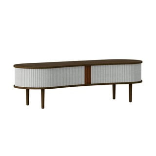 Masă TV gri/maro cu aspect de lemn de stejar 140x40 cm Audacious – UMAGE