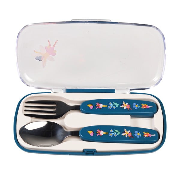 Tacâmuri pentru copii albastre din oțel inoxidabil 2 buc. Fairies in the Garden – Rex London