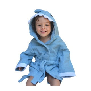Halat pentru copii albastru L din bumbac Shark - Rocket Baby