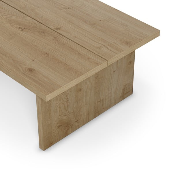 Măsuță de cafea în culoare naturală cu blat cu aspect de lemn de stejar 70x120 cm Loana – Marckeric-image-2