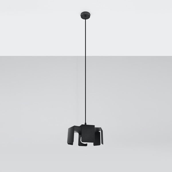 Lustră neagră cu abajur din metal ø 24 cm Rossario – Nice Lamps