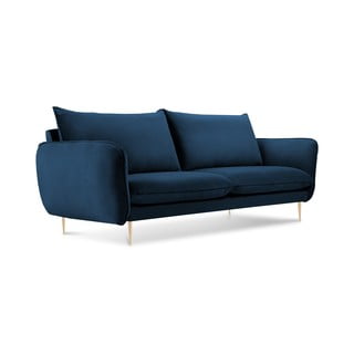 Canapea cu tapițerie din catifea Cosmopolitan Design Florence, albastru, 160 cm