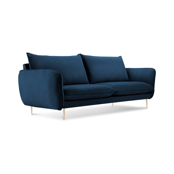 Canapea cu tapițerie din catifea Cosmopolitan Design Florence, albastru, 160 cm