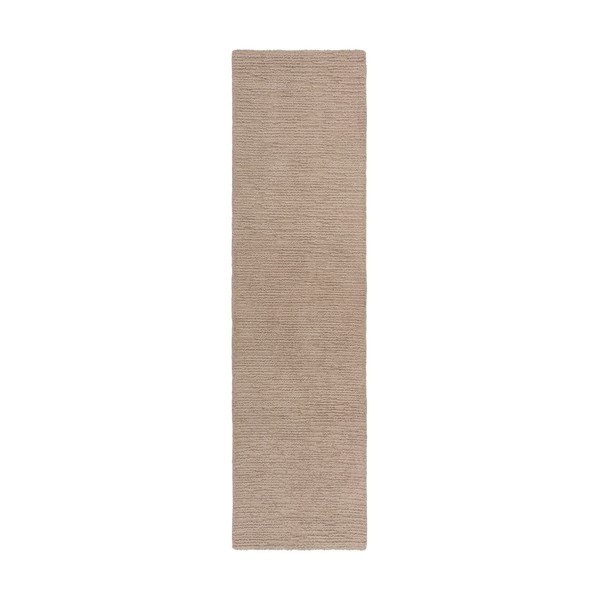 Covor tip traversă bej țesut manual din lână 80x230 cm Harris Boucle – Flair Rugs