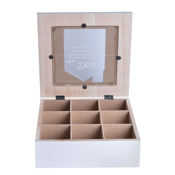 Cutie din lemn pentru ceai Ewax Tea Time, 24 x 24 cm