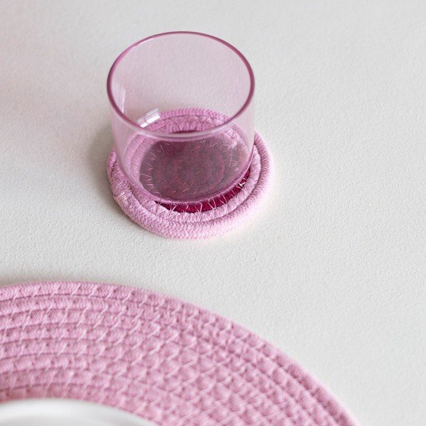Coasters roz 4 buc. din material textil Piff – ONA-image-1