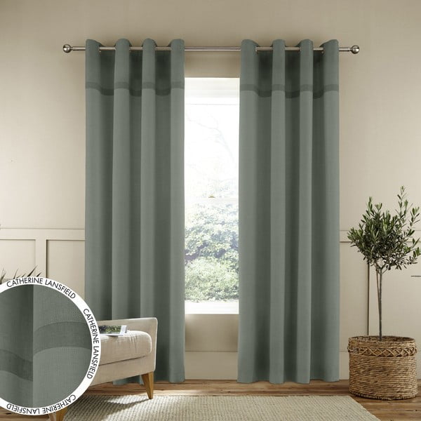 Draperii verzi în set de 2 bucăți 229x168 cm Living Melville - Catherine Lansfield-image-3