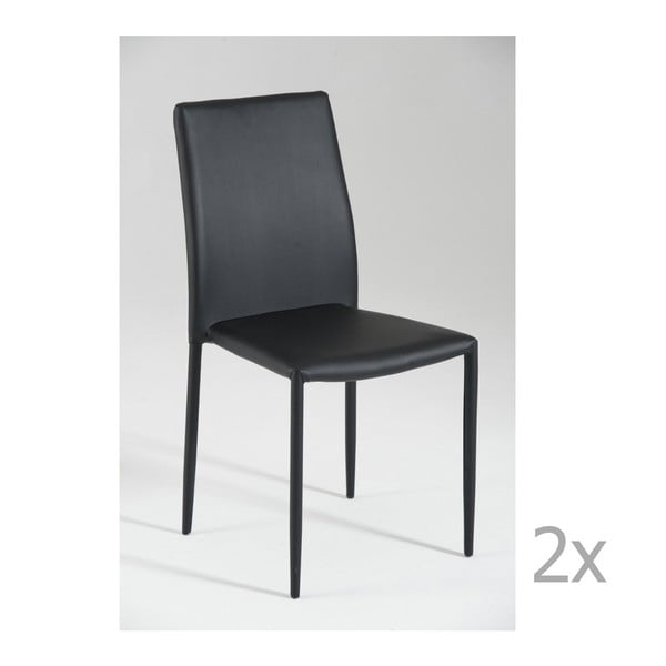 Set 2 scaune Castagnetti Faux, negru