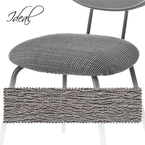 Husă gri elastică pentru scaun Ideal – Casa Selección-image-3