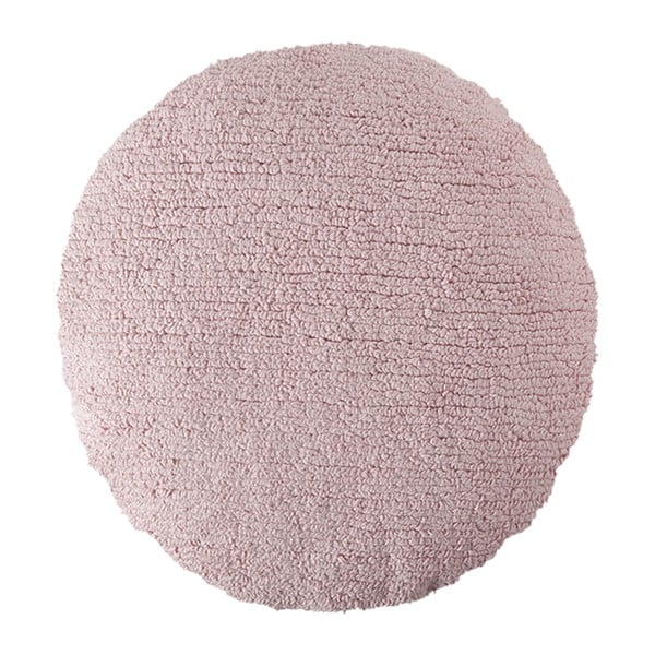 Pernă din bumbac lucrată manual Lorena Canals Big Dot, diametru 50 cm, roz 