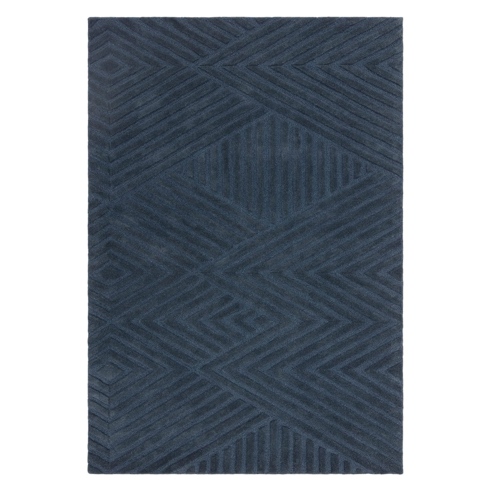 Covor albastru închis din lână 160x230 cm Hague – Asiatic Carpets