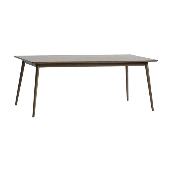 Masă de dining maro extensibilă cu blat cu aspect de lemn de stejar 190x90 cm Barrali – Unique Furniture-image-1