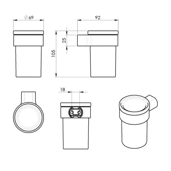 Suport pentru periuța de dinți alb/auriu de montat pe perete din sticlă Gedy Pirenei – Sapho-image-2