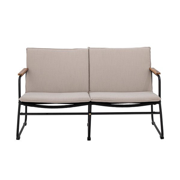 Canapea de grădină neagră-bej Hampton - Bloomingville-image-2