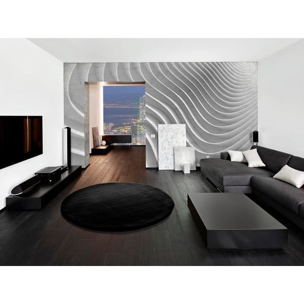 Covor Universal Fox Liso, ø 120 cm, negru-image-1