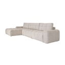 Colțar modular bej extensibil/cu spațiu de depozitare (cu colț pe partea stângă) Lulu – Miuform