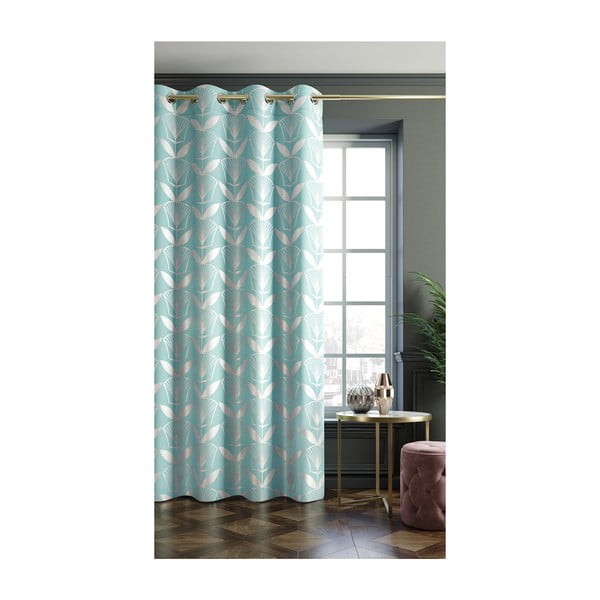 Draperie AmeliaHome Floris, 140 x 250 cm, albastru turcoaz-image-1