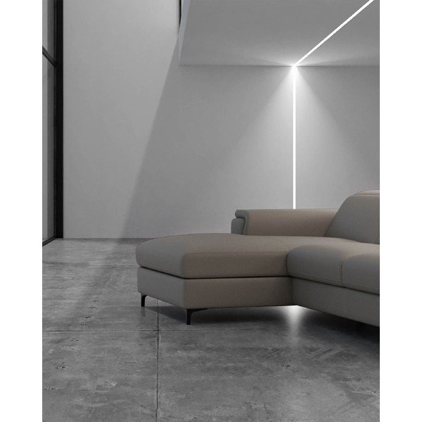 Colțar maro deschis cu tapițerie din piele (colț pe  partea stângă ) Brito – MESONICA-image-3