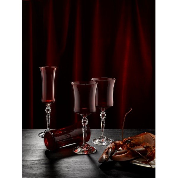 Set 6 pahare Crystalex Extravagance, 300 ml, roșu-image-2