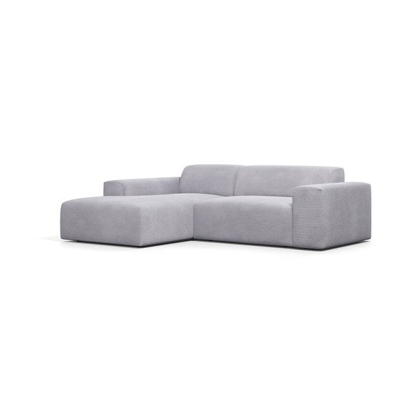 Colțar din catifea Marie Claire Home Karen, 250 cm, colț stânga, gri deschis-image-2
