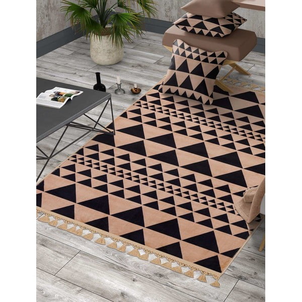 Covor lavabil bej 300x80 cm - Vitaus-image-1