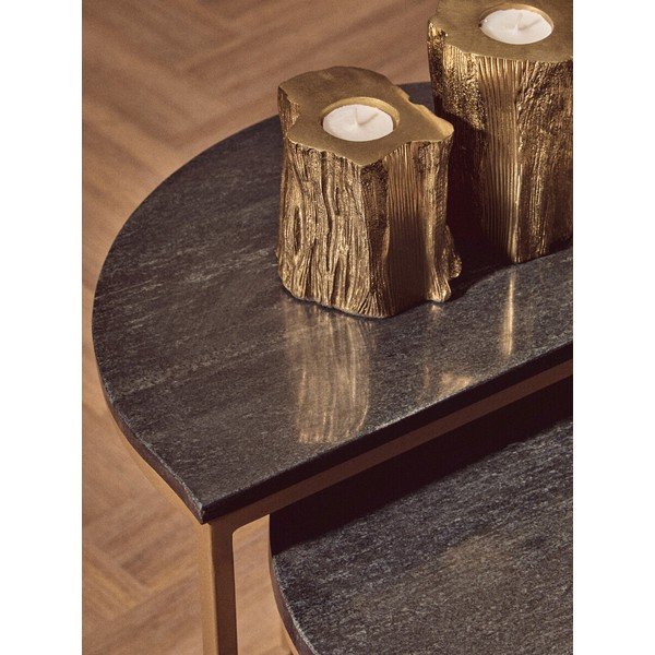 Măsuțe auxiliare 2 buc. cu blat din marmură 28x45 cm Varana – Premier Housewares-image-2