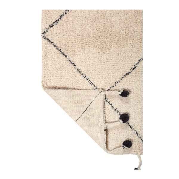 Covor din bumbac cu detalii negre Nattiot Tanvi, 110 x 170 cm-image-3