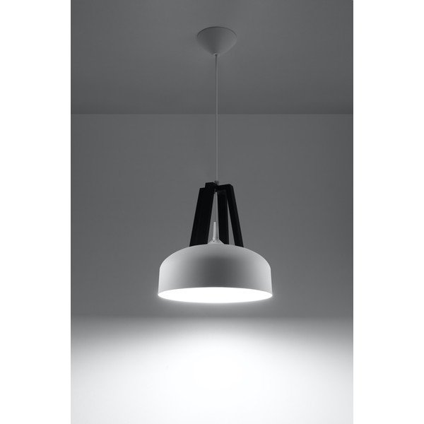 Lampă alb-negru cu abajur din lemn/metal ø 30 cm Olla - Sollux-image-2