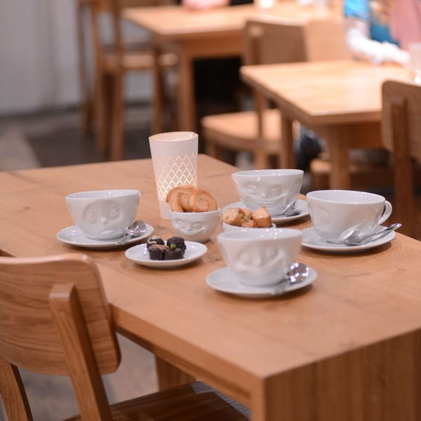 Ceașcă din porțelan pentru cafea 58products Happy, alb, 200 ml-image-1