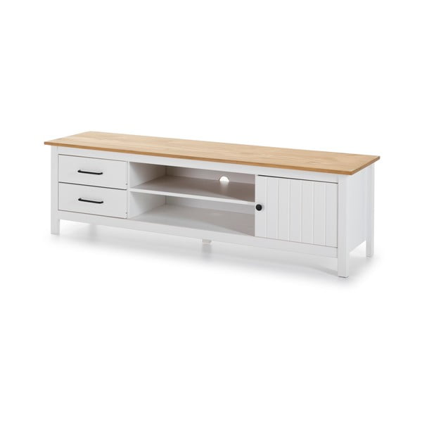 Comodă TV albă din lemn de pin 158x47 cm Miranda – Marckeric-image-3