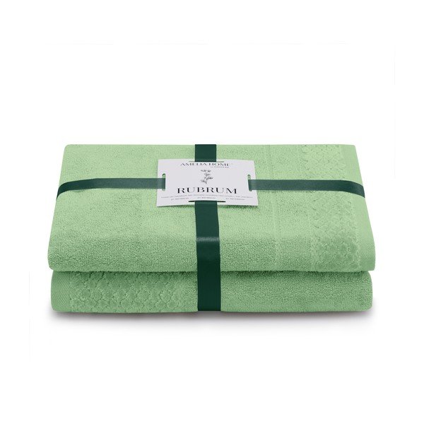 Prosoape de baie verde-deschis 2 buc. din bumbac din frotir Rubrum – Restilo